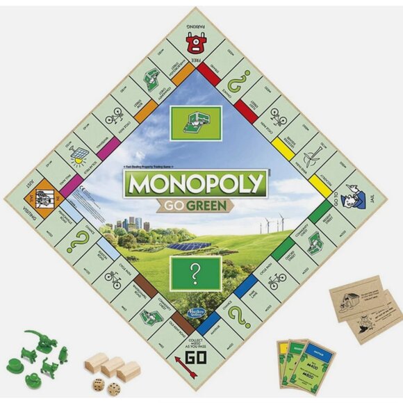 Monopoly Go Green Edition Board Game BRAND NEW - 100% Recycled Paper ~Hasbro - Picture 3 of 7